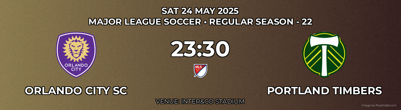 Orlando City SC vs Portland Timbers Prediction match poster for Major League Soccer fixture on SAT 24 MAY 2025