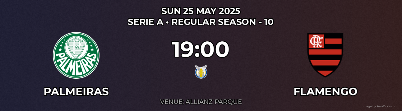 Palmeiras vs Flamengo Prediction match poster for Serie A fixture on SUN 25 MAY 2025
