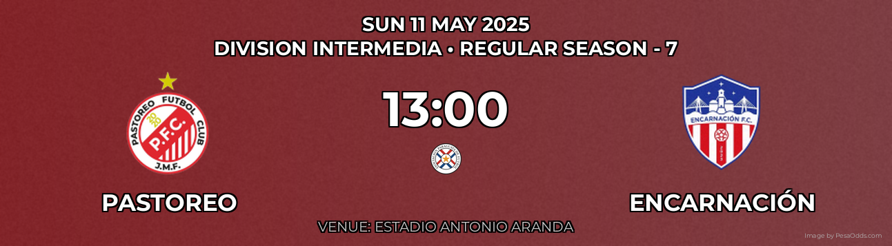 Pastoreo vs Encarnación Prediction match poster for Division Intermedia fixture on SUN 11 MAY 2025