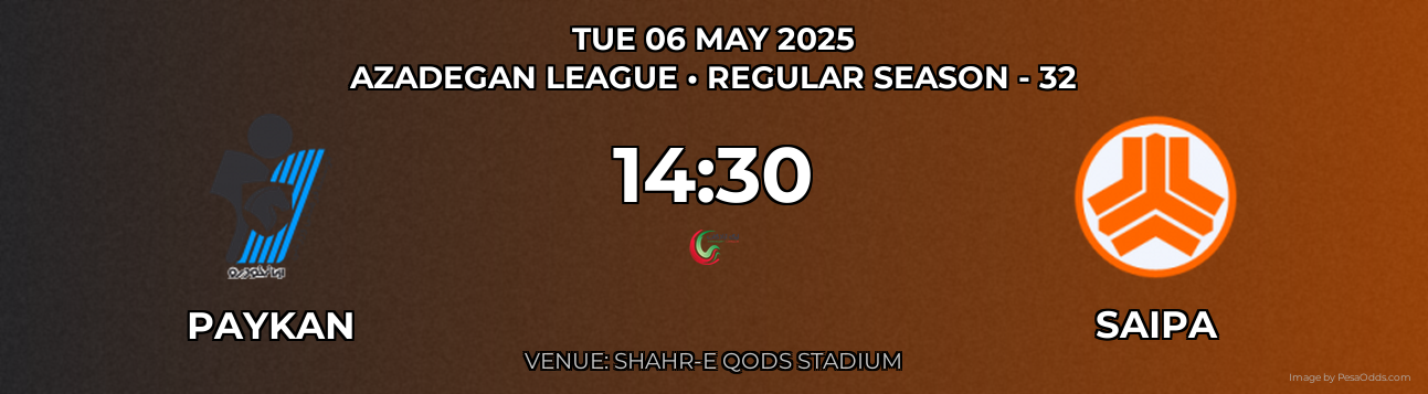 Paykan vs Saipa Prediction match poster for Azadegan League fixture on TUE 06 MAY 2025