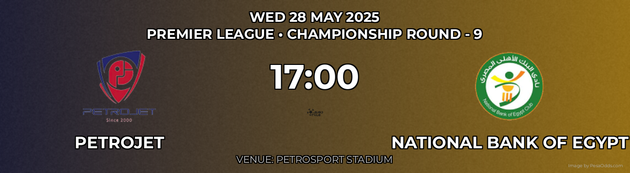 Petrojet vs National Bank of Egypt Prediction match poster for Premier League fixture on WED 28 MAY 2025
