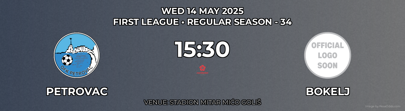 Petrovac vs Bokelj Prediction match poster for First League fixture on WED 14 MAY 2025