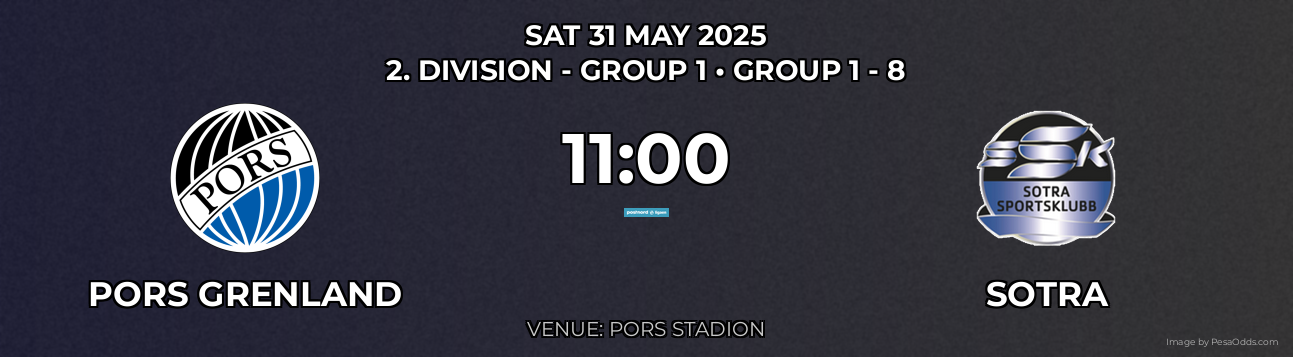 Pors Grenland vs Sotra Prediction match poster for 2. Division - Group 1 fixture on SAT 31 MAY 2025