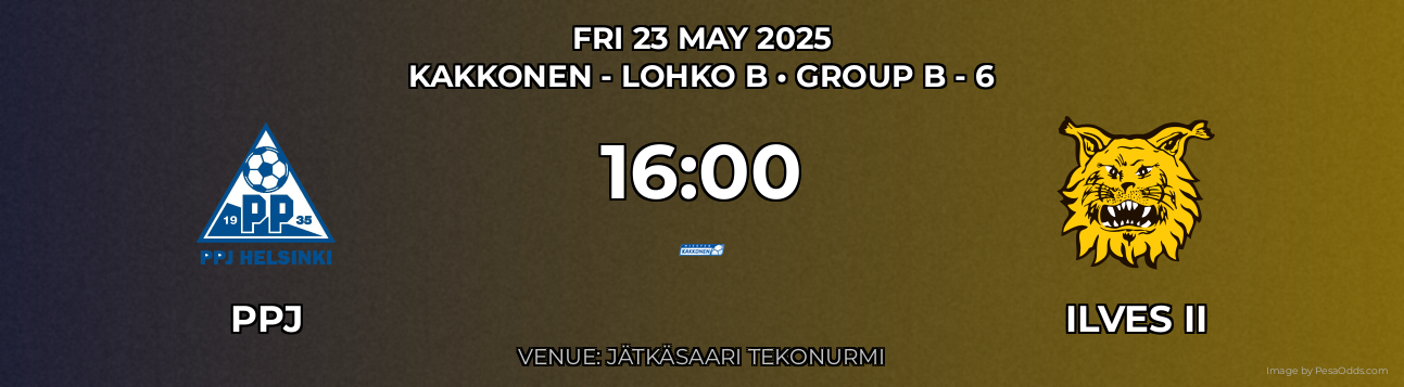 PPJ vs Ilves II Prediction match poster for Kakkonen - Lohko B fixture on FRI 23 MAY 2025