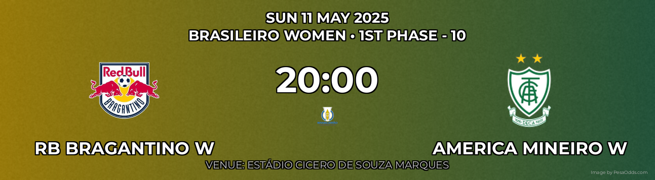 RB Bragantino W vs America Mineiro W Prediction match poster for Brasileiro Women fixture on SUN 11 MAY 2025