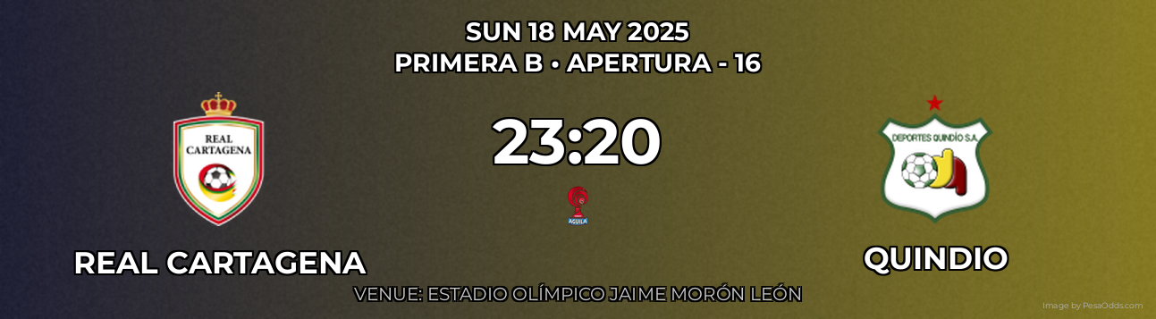 Real Cartagena vs Quindio Prediction match poster for Primera B fixture on SUN 18 MAY 2025