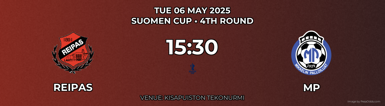 Reipas vs MP Prediction match poster for Suomen Cup fixture on TUE 06 MAY 2025