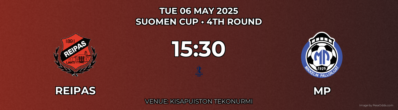 Reipas vs MP Prediction match poster for Suomen Cup fixture on TUE 06 MAY 2025