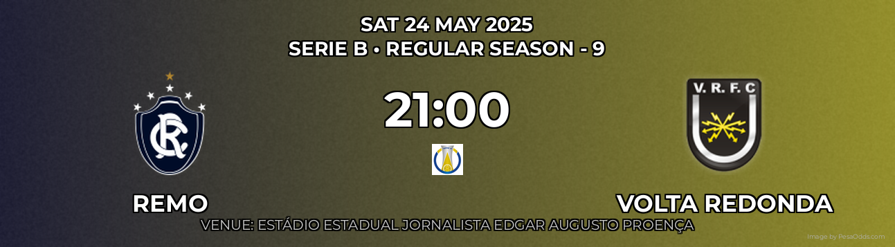 remo vs Volta Redonda Prediction match poster for Serie B fixture on SAT 24 MAY 2025