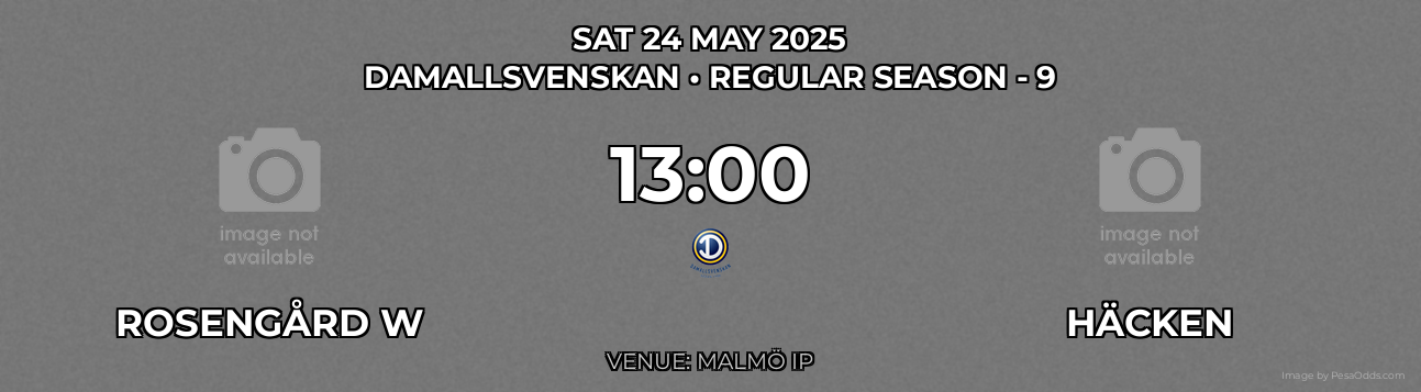Rosengård W vs Häcken Prediction match poster for Damallsvenskan fixture on SAT 24 MAY 2025