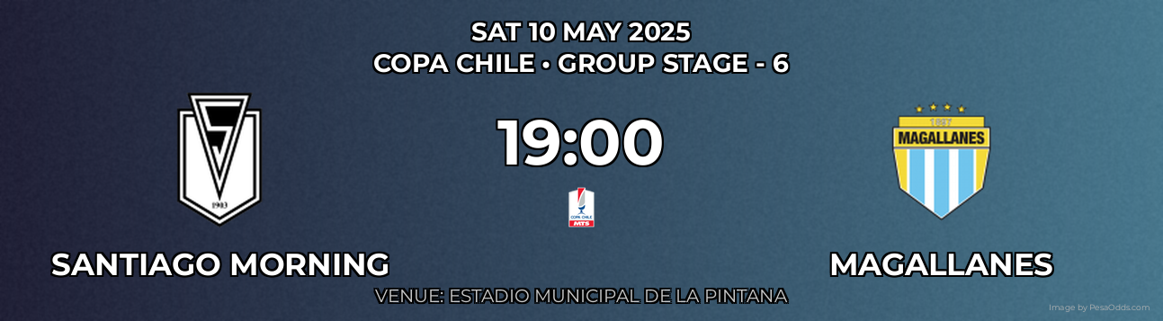 Santiago Morning vs Magallanes Prediction match poster for Copa Chile fixture on SAT 10 MAY 2025