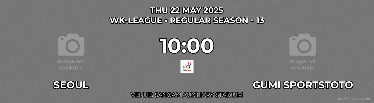 Seoul vs Gumi Sportstoto Prediction match poster for WK-League fixture on THU 22 MAY 2025