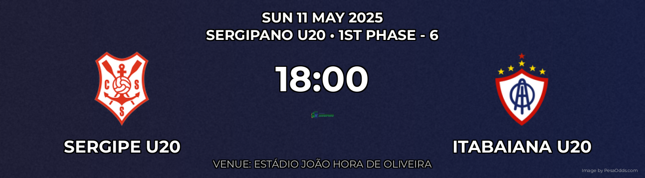 Sergipe U20 vs Itabaiana U20 Prediction match poster for Sergipano U20 fixture on SUN 11 MAY 2025