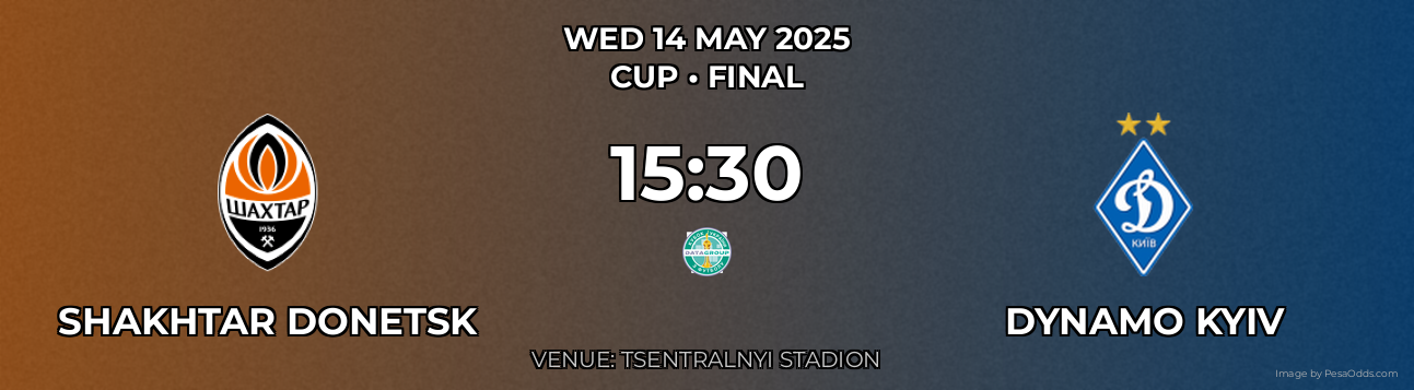 Shakhtar Donetsk vs Dynamo Kyiv Prediction match poster for Cup fixture on WED 14 MAY 2025