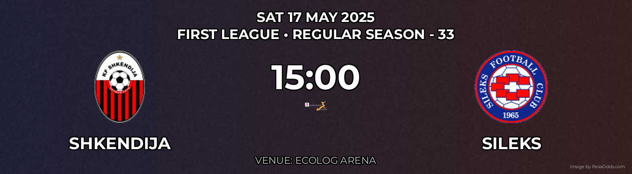 Shkendija vs Sileks Prediction match poster for First League fixture on SAT 17 MAY 2025