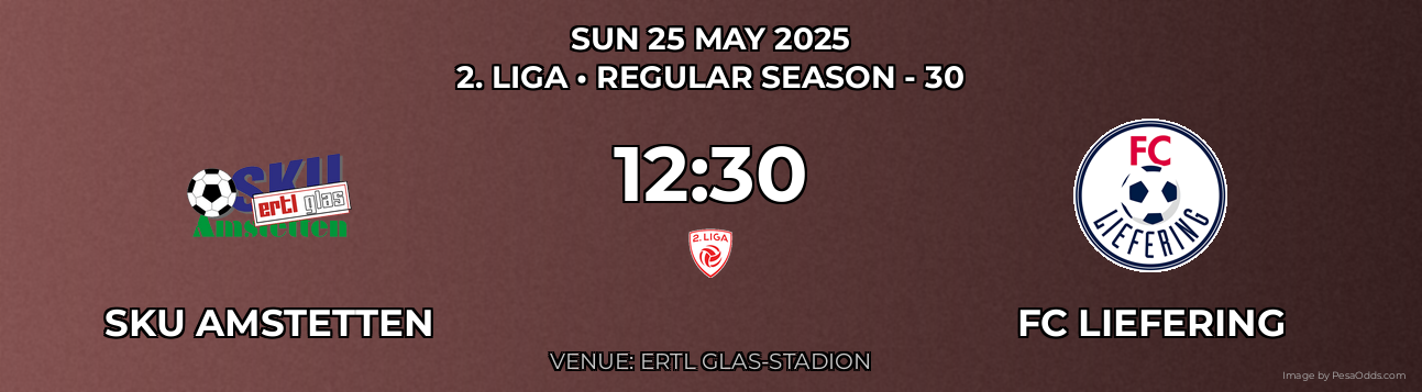 SKU Amstetten vs FC Liefering Prediction match poster for 2. Liga fixture on SUN 25 MAY 2025