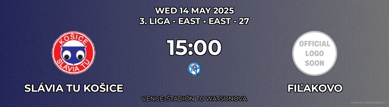Slávia TU Košice vs Fiľakovo Prediction match poster for 3. liga - East fixture on WED 14 MAY 2025