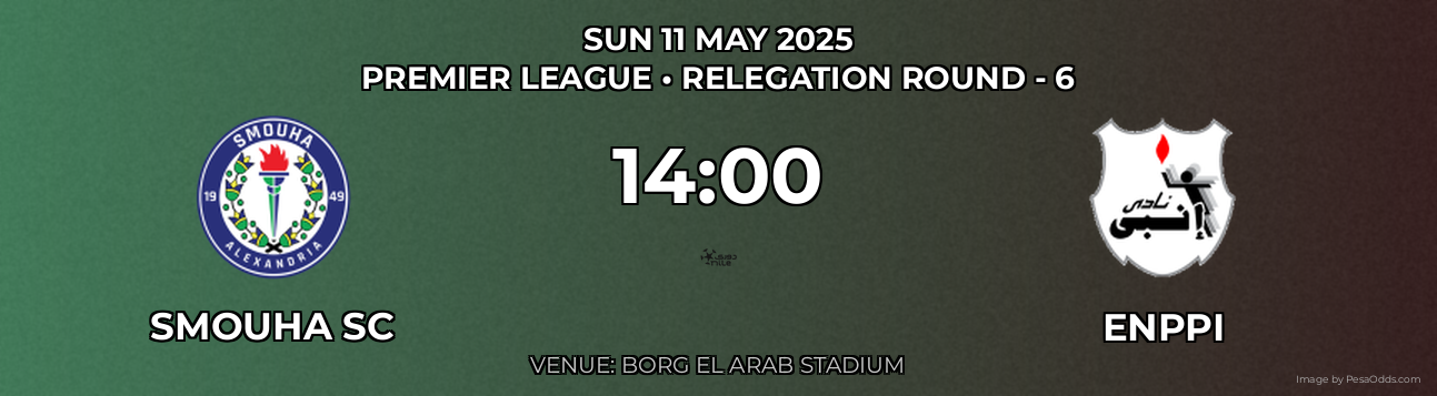 Smouha SC vs Enppi Prediction match poster for Premier League fixture on SUN 11 MAY 2025