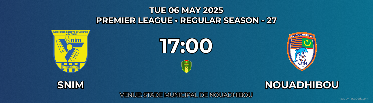 SNIM vs Nouadhibou Prediction match poster for Premier League fixture on TUE 06 MAY 2025