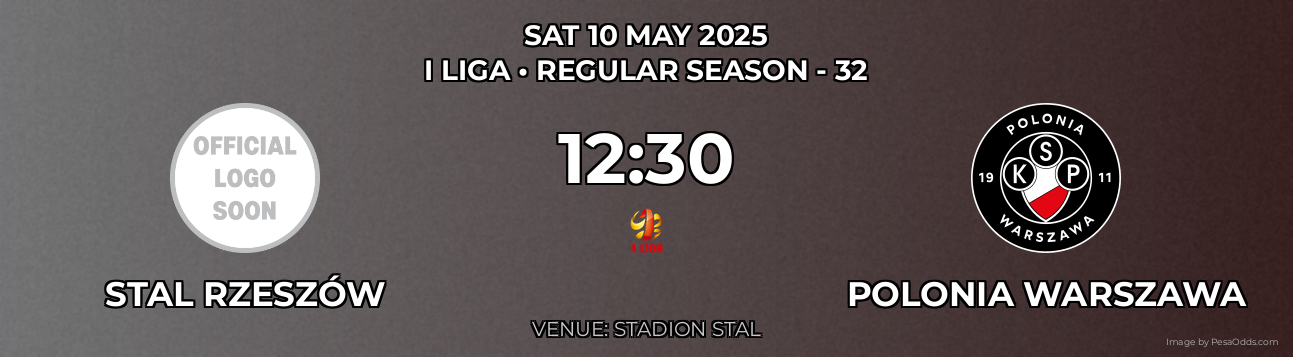 Stal Rzeszów vs Polonia Warszawa Prediction match poster for I Liga fixture on SAT 10 MAY 2025