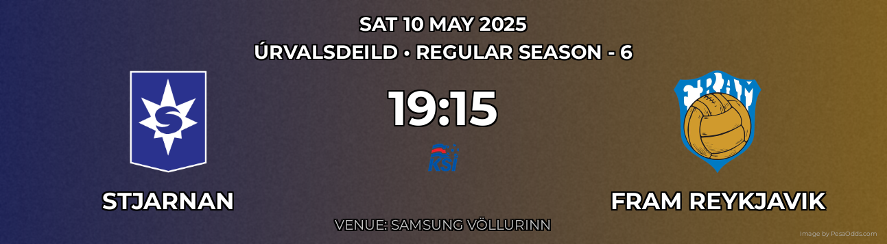 Stjarnan vs Fram Reykjavik Prediction match poster for Úrvalsdeild fixture on SAT 10 MAY 2025