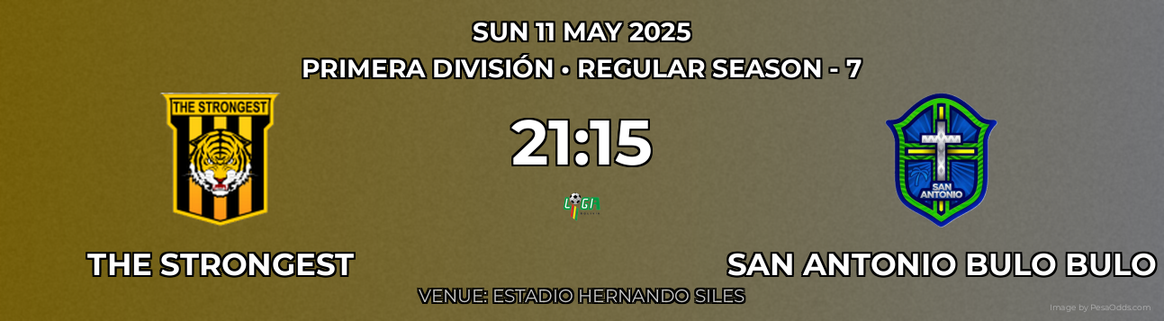 The Strongest vs San Antonio Bulo Bulo Prediction match poster for Primera División fixture on SUN 11 MAY 2025