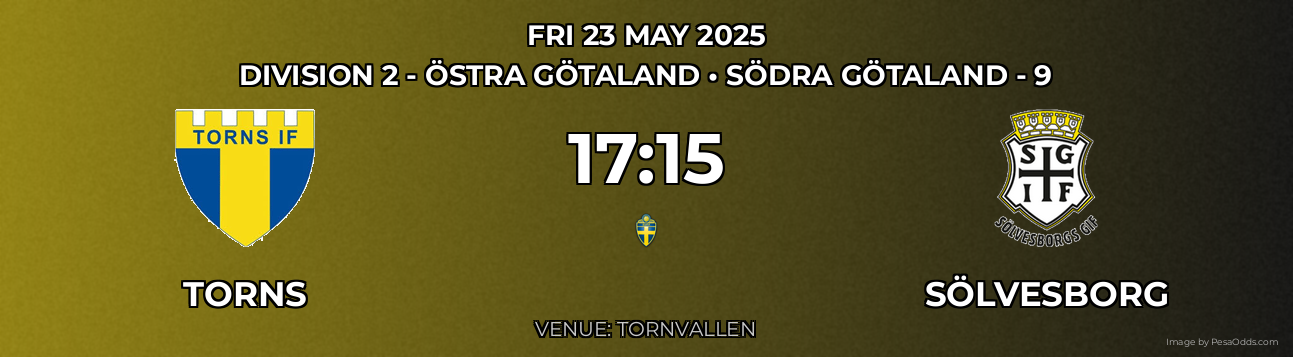 Torns vs Sölvesborg Prediction match poster for Division 2 - Östra Götaland fixture on FRI 23 MAY 2025