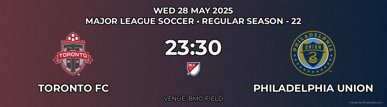 Toronto FC vs Philadelphia Union Prediction match poster for Major League Soccer fixture on WED 28 MAY 2025