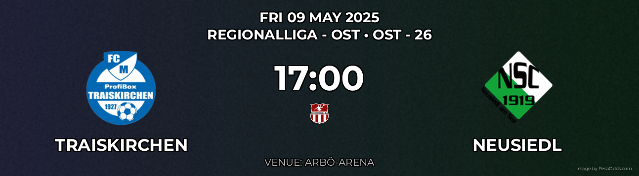Traiskirchen vs Neusiedl Prediction match poster for Regionalliga - Ost fixture on FRI 09 MAY 2025