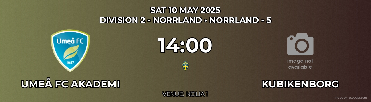 Umeå FC Akademi vs Kubikenborg Prediction match poster for Division 2 - Norrland fixture on SAT 10 MAY 2025