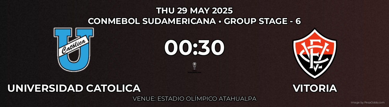 Universidad Catolica vs Vitoria Prediction match poster for CONMEBOL Sudamericana fixture on THU 29 MAY 2025
