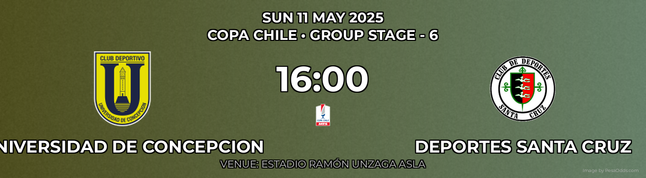 Universidad de Concepcion vs Deportes Santa Cruz Prediction match poster for Copa Chile fixture on SUN 11 MAY 2025
