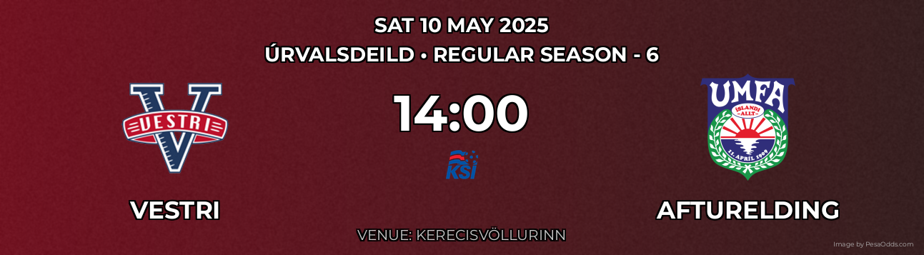 Vestri vs Afturelding Prediction match poster for Úrvalsdeild fixture on SAT 10 MAY 2025