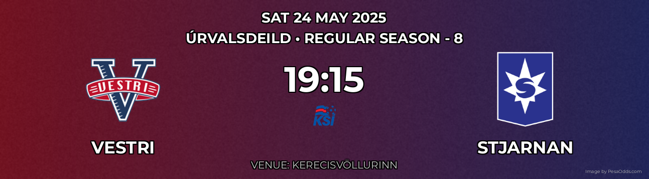 Vestri vs Stjarnan Prediction match poster for Úrvalsdeild fixture on SAT 24 MAY 2025