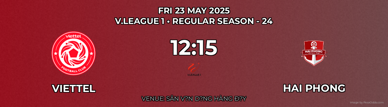 Viettel vs Hai Phong Prediction match poster for V.League 1 fixture on FRI 23 MAY 2025