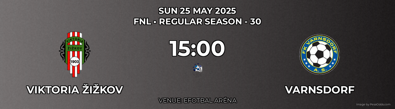 Viktoria Žižkov vs Varnsdorf Prediction match poster for FNL fixture on SUN 25 MAY 2025