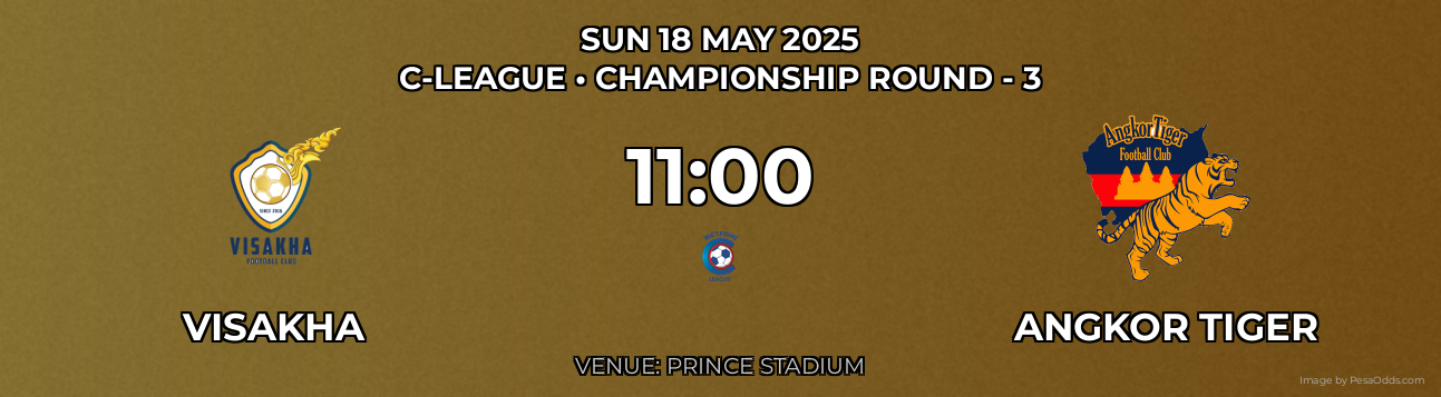 Visakha vs Angkor Tiger Prediction match poster for C-League fixture on SUN 18 MAY 2025