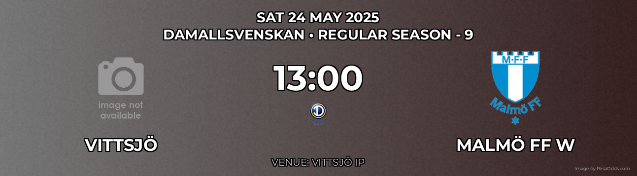 Vittsjö vs Malmö FF W Prediction match poster for Damallsvenskan fixture on SAT 24 MAY 2025
