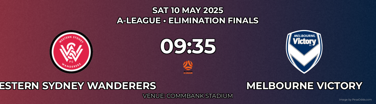 Western Sydney Wanderers vs Melbourne Victory Prediction match poster for A-League fixture on SAT 10 MAY 2025