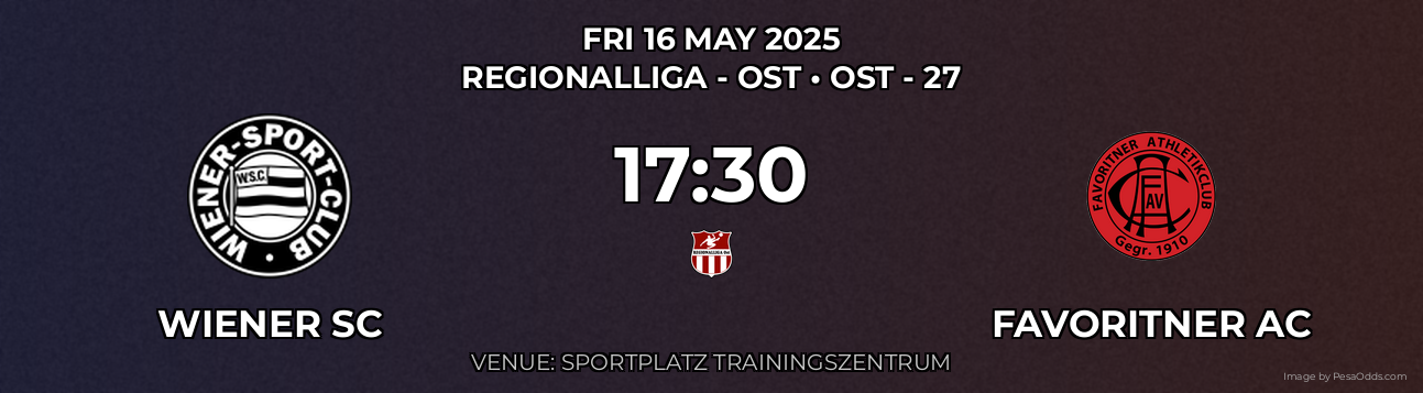 Wiener SC vs Favoritner AC Prediction match poster for Regionalliga - Ost fixture on FRI 16 MAY 2025