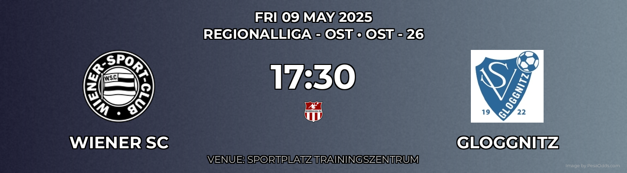 Wiener SC vs Gloggnitz Prediction match poster for Regionalliga - Ost fixture on FRI 09 MAY 2025