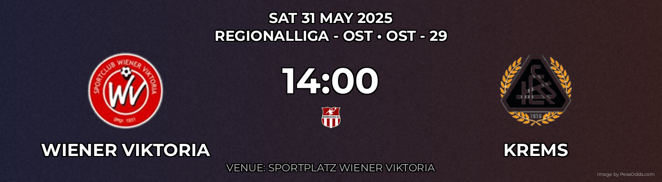 Wiener Viktoria vs Krems Prediction match poster for Regionalliga - Ost fixture on SAT 31 MAY 2025