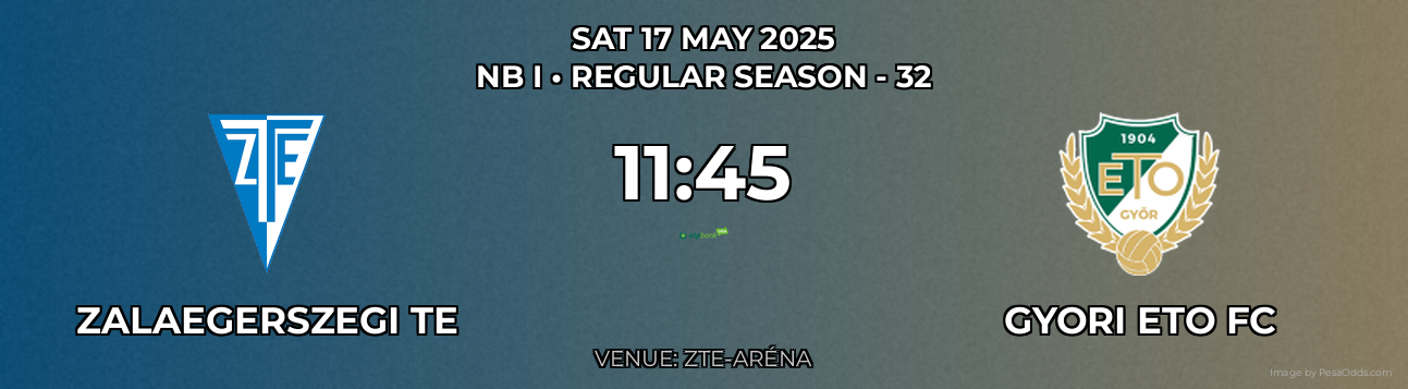 Zalaegerszegi TE vs Gyori ETO FC Prediction match poster for NB I fixture on SAT 17 MAY 2025