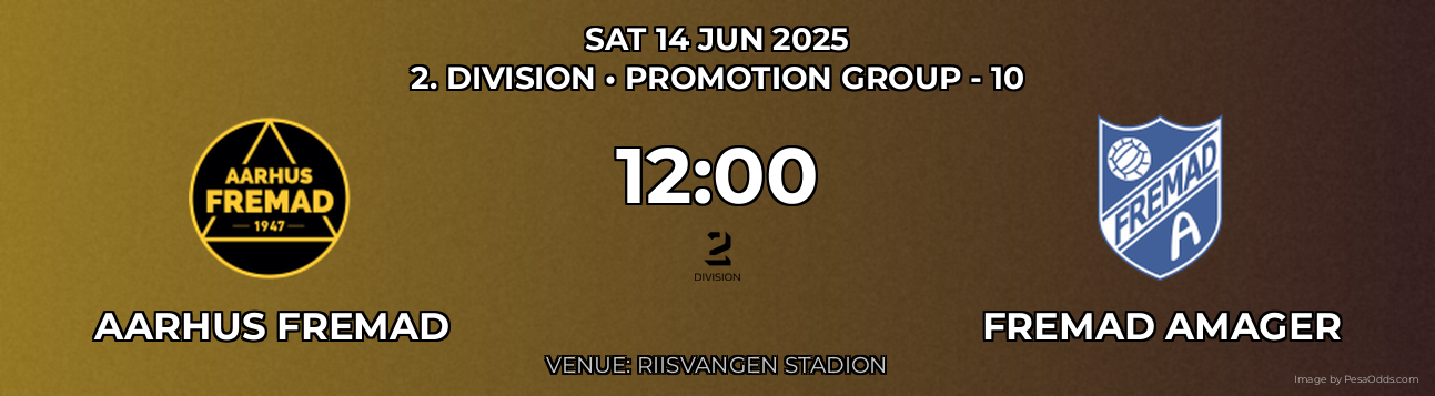 Aarhus Fremad vs Fremad Amager Prediction match poster for 2. Division fixture on SAT 14 JUN 2025