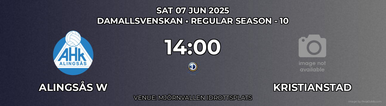 Alingsås W vs Kristianstad Prediction match poster for Damallsvenskan fixture on SAT 07 JUN 2025