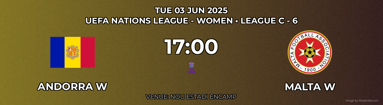 Andorra W vs Malta W Prediction match poster for UEFA Nations League - Women fixture on TUE 03 JUN 2025