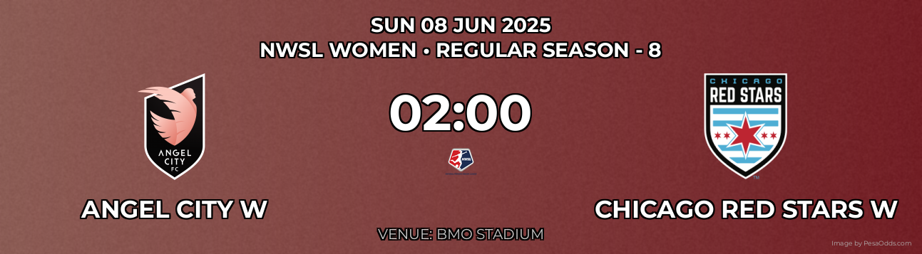 Angel City W vs Chicago Red Stars W Prediction match poster for NWSL Women fixture on SUN 08 JUN 2025