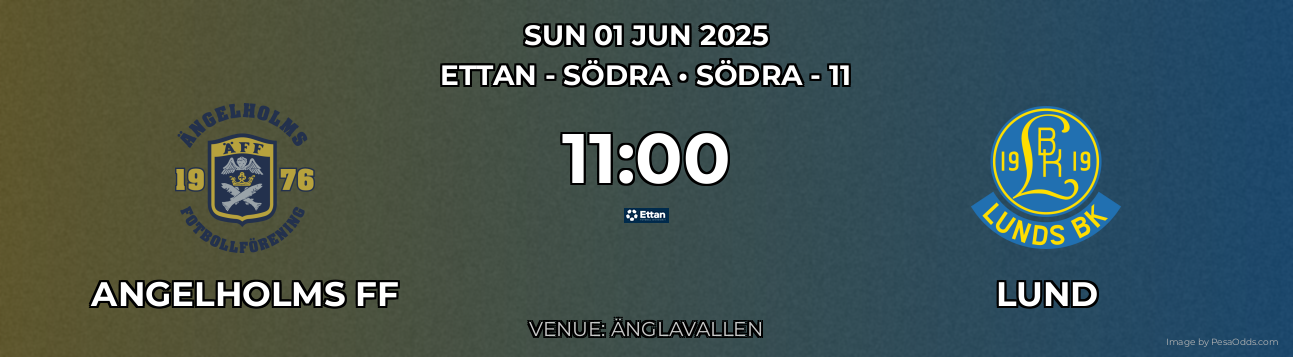 Angelholms FF vs Lund Prediction match poster for Ettan - Södra fixture on SUN 01 JUN 2025