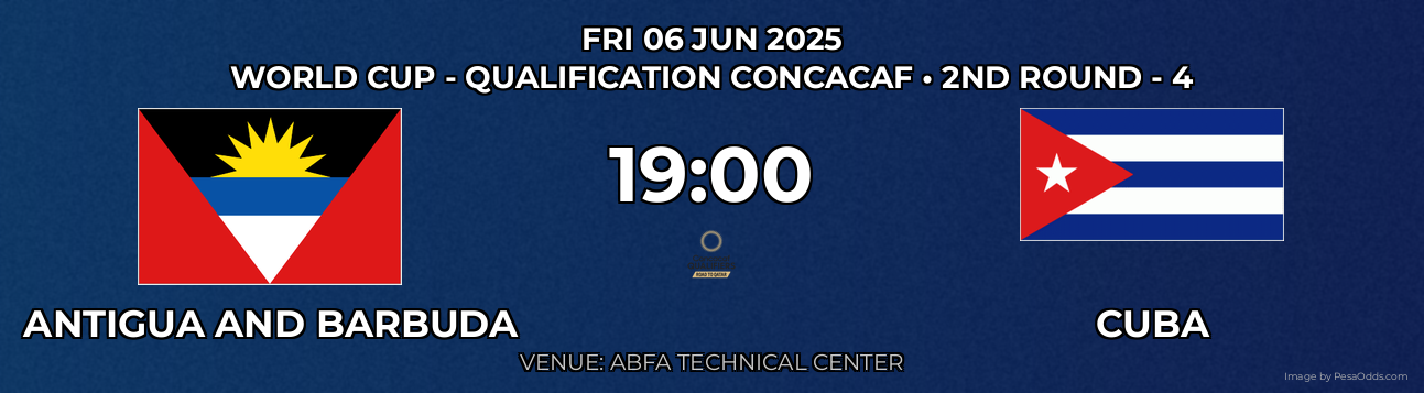 Antigua and Barbuda vs Cuba Prediction match poster for World Cup - Qualification CONCACAF fixture on FRI 06 JUN 2025