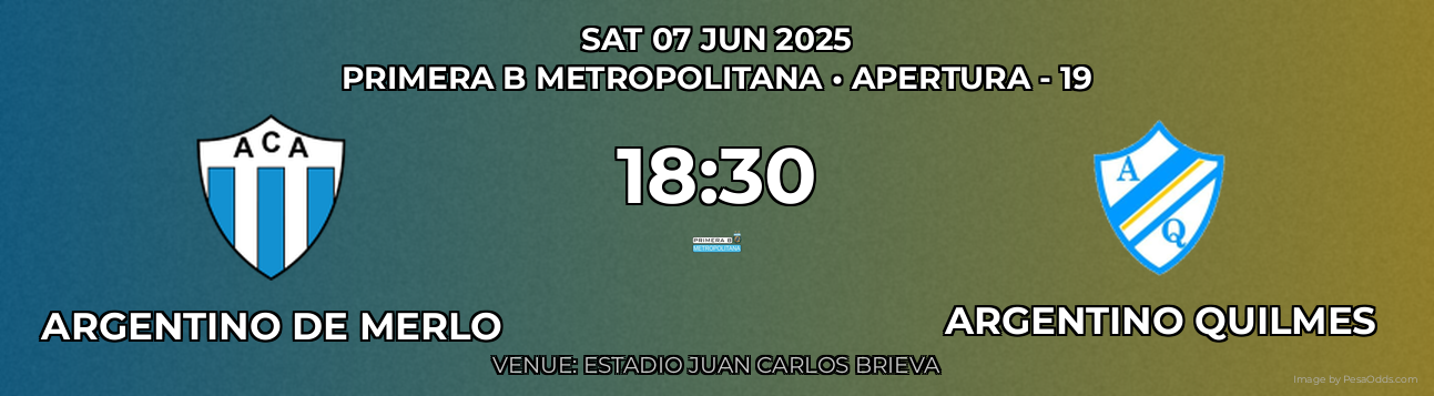 Argentino de Merlo vs Argentino Quilmes Prediction match poster for Primera B Metropolitana fixture on SAT 07 JUN 2025